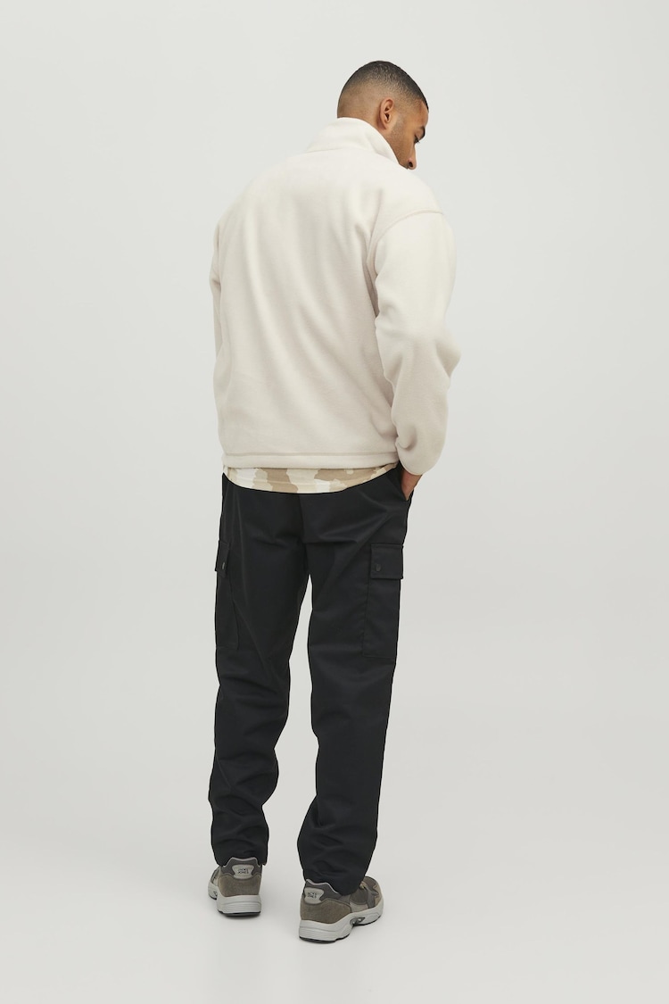 JACK & JONES Black Wide Tapered Cargo Trousers - Image 2 of 5