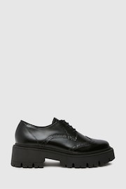 Schuh Liora Chunky Leather Black Brogues - Image 1 of 4