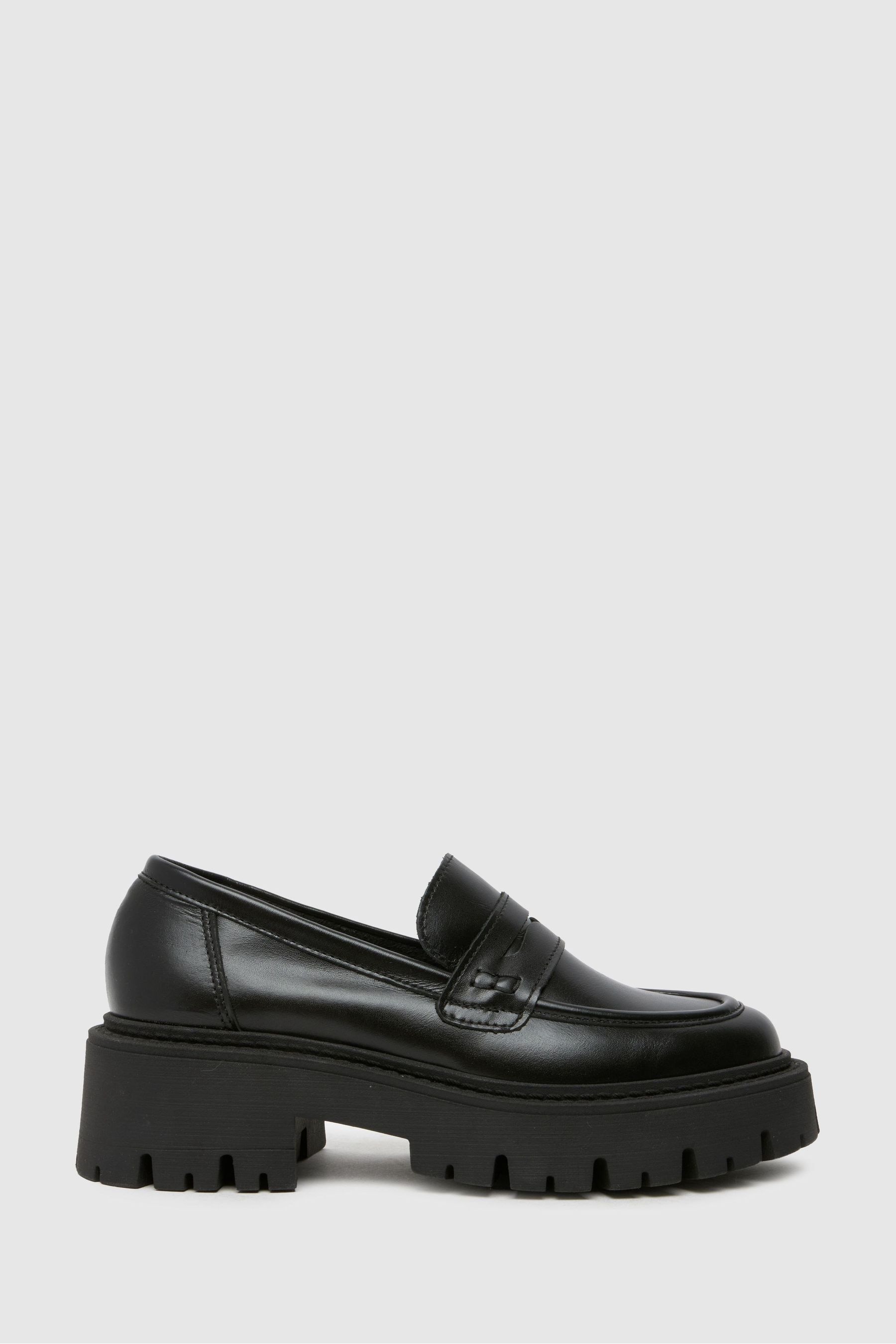 Buy Schuh Lennox Leather Chunky Black Loafers from Next Canada