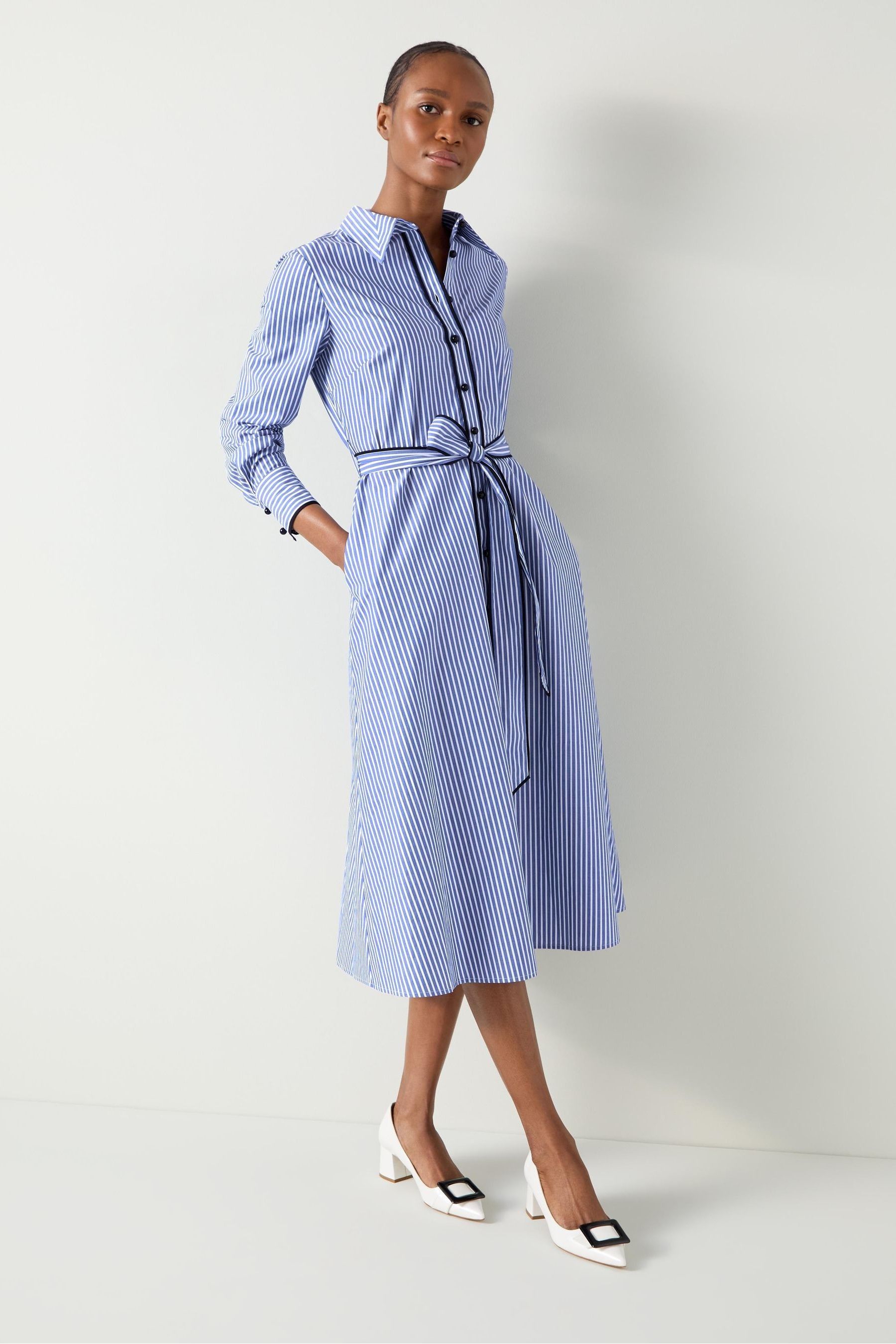 Buy LK Bennett Blue Lucan Striped 100 Cotton Shirt Dress from the Next UK online shop