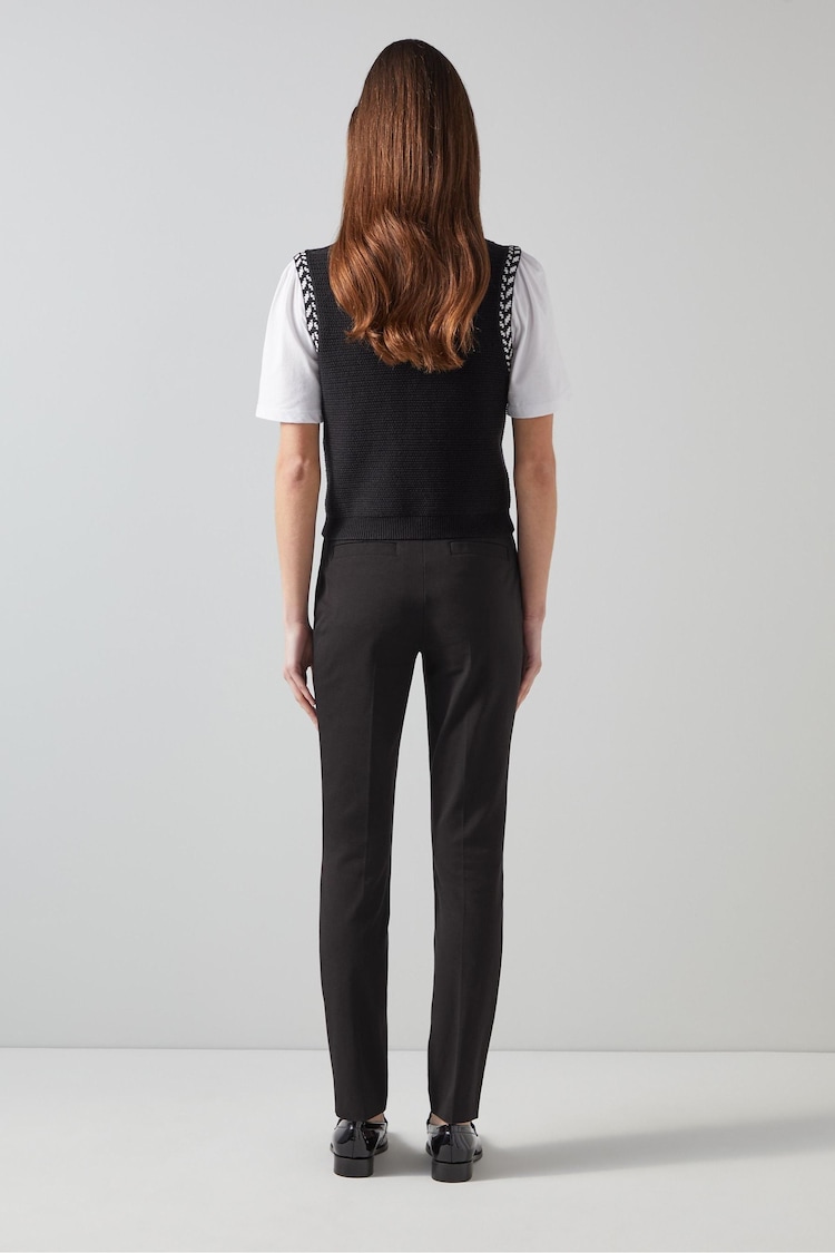 LK Bennett Black Slim Stretch Esen Square Pocket Trousers - Image 2 of 3