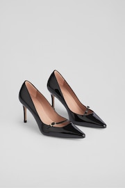 LK Bennett Black Fine Strap Buckle Larna Court Shoes - Image 2 of 4