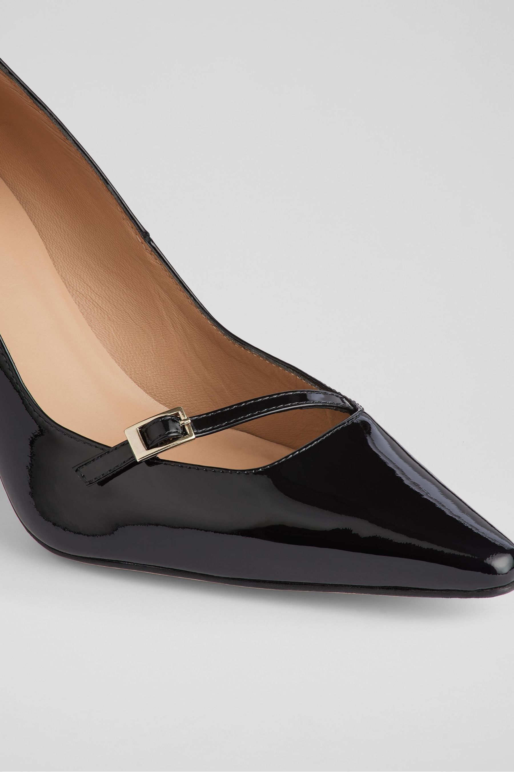 Buy LK Bennett Black Fine Strap Buckle Larna Court Shoes from Next Luxembourg