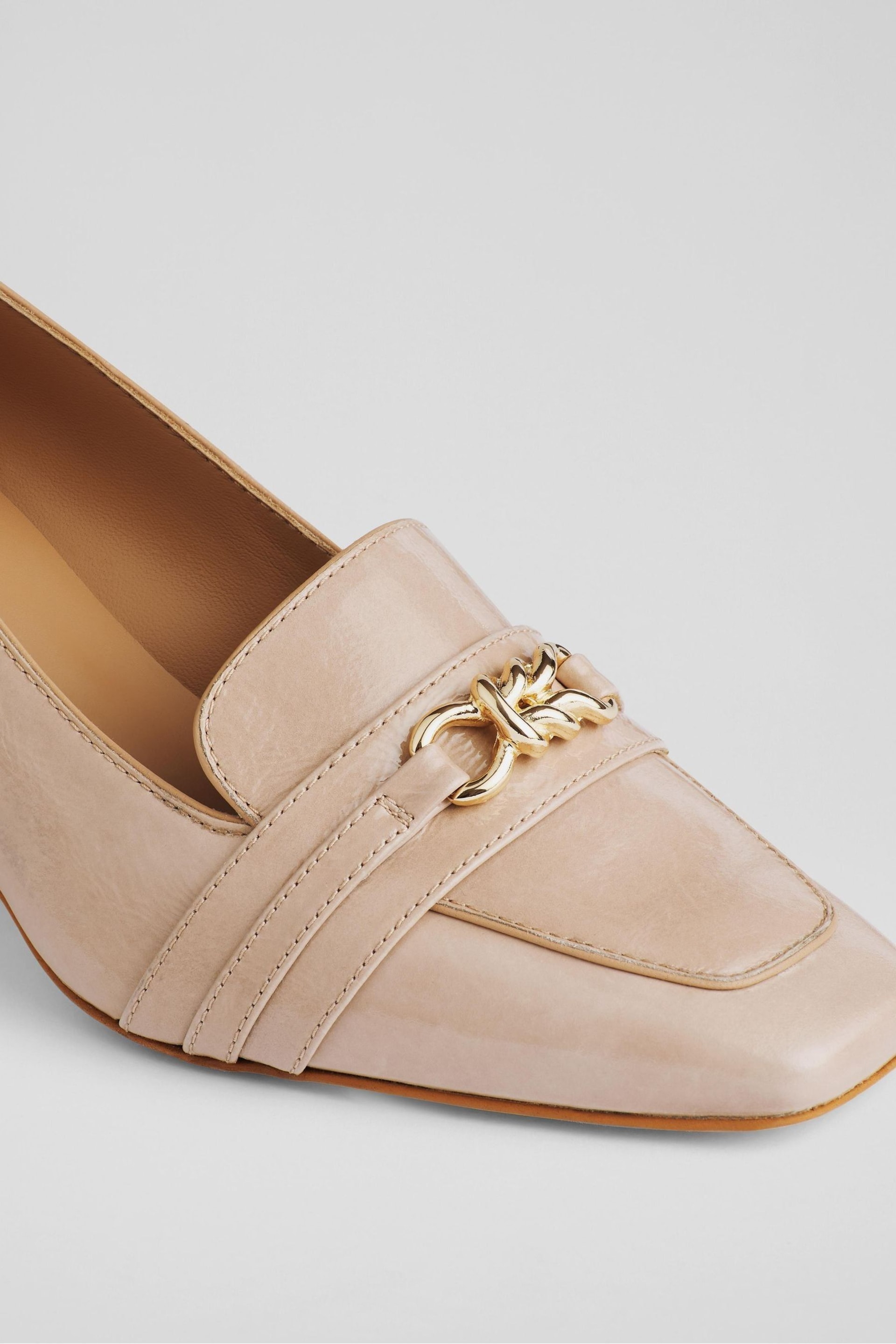 LK Bennett Natural Sydnie Trench Twist Trim Loafer Court Shoes - Image 4 of 4