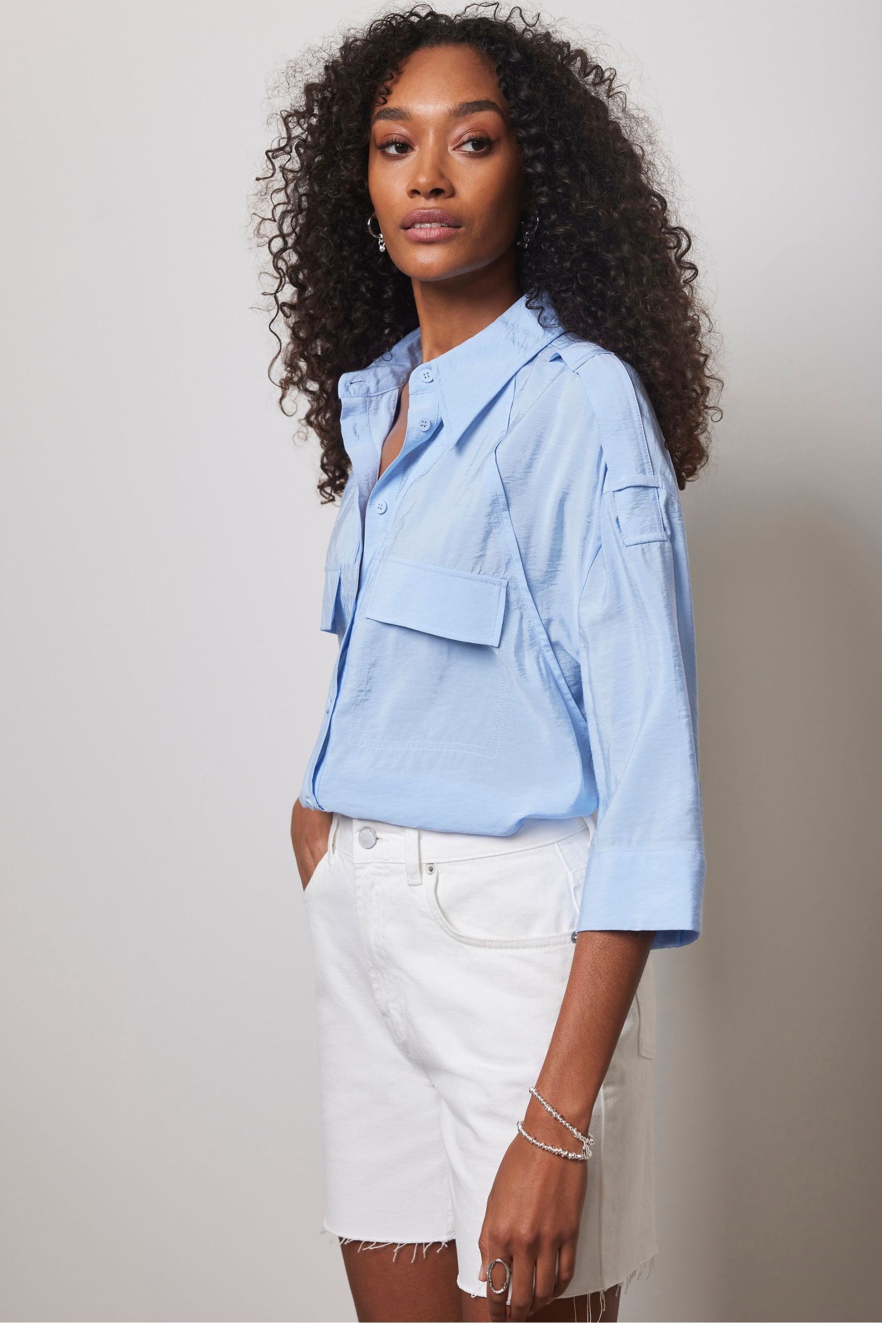 Buy Mint Velvet Blue Utility Shirt from the Next UK online shop