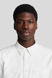 Lyle & Scott White Tonal Eagle Plain Oxford Shirt - Image 4 of 5