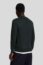 Lyle & Scott Black Tonal Eagle Merino Crew Neck Jumper - Image 3 of 5