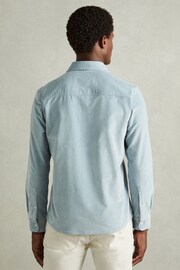 Reiss Soft Blue Tucci Cotton Blend Corduroy Overshirt - Image 5 of 6