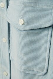 Reiss Soft Blue Tucci Cotton Blend Corduroy Overshirt - Image 6 of 6