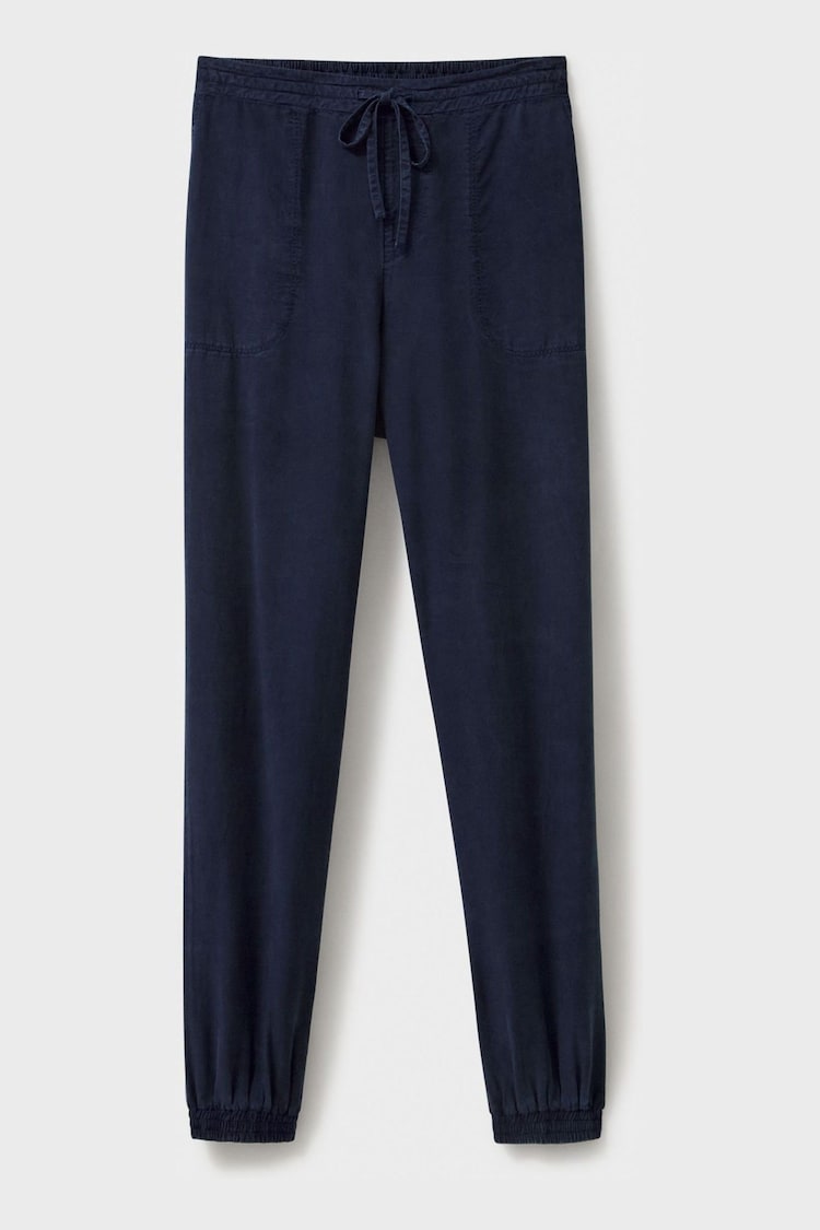 Crew Clothing Company Relaxed Blue Adler Twill Joggers - Image 5 of 5