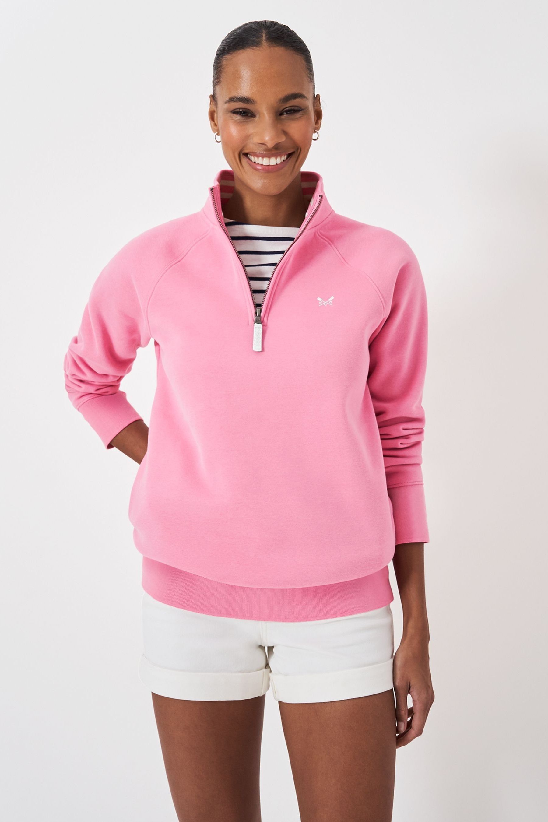 Crew half zip sweatshirt women's outlet