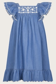 Monsoon Blue Embroidered Chambray Dress - Image 3 of 5