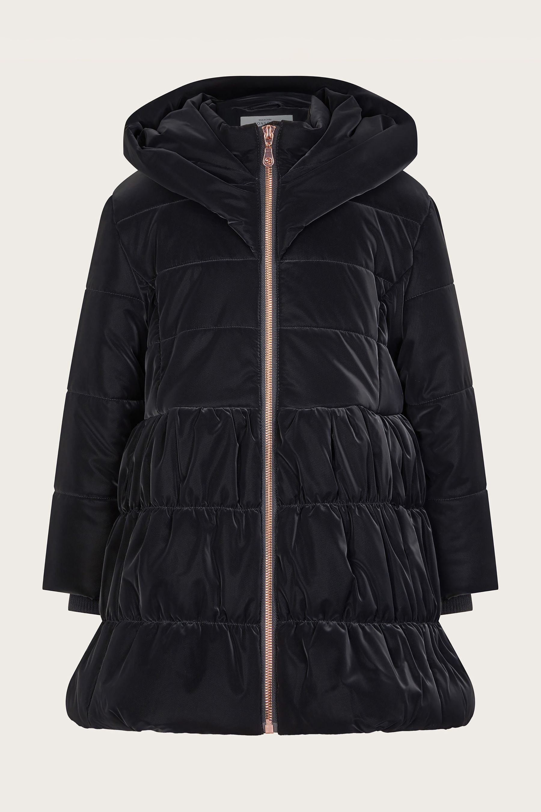 Buy Monsoon Black Supersoft Tiered Coat from the Next UK online shop