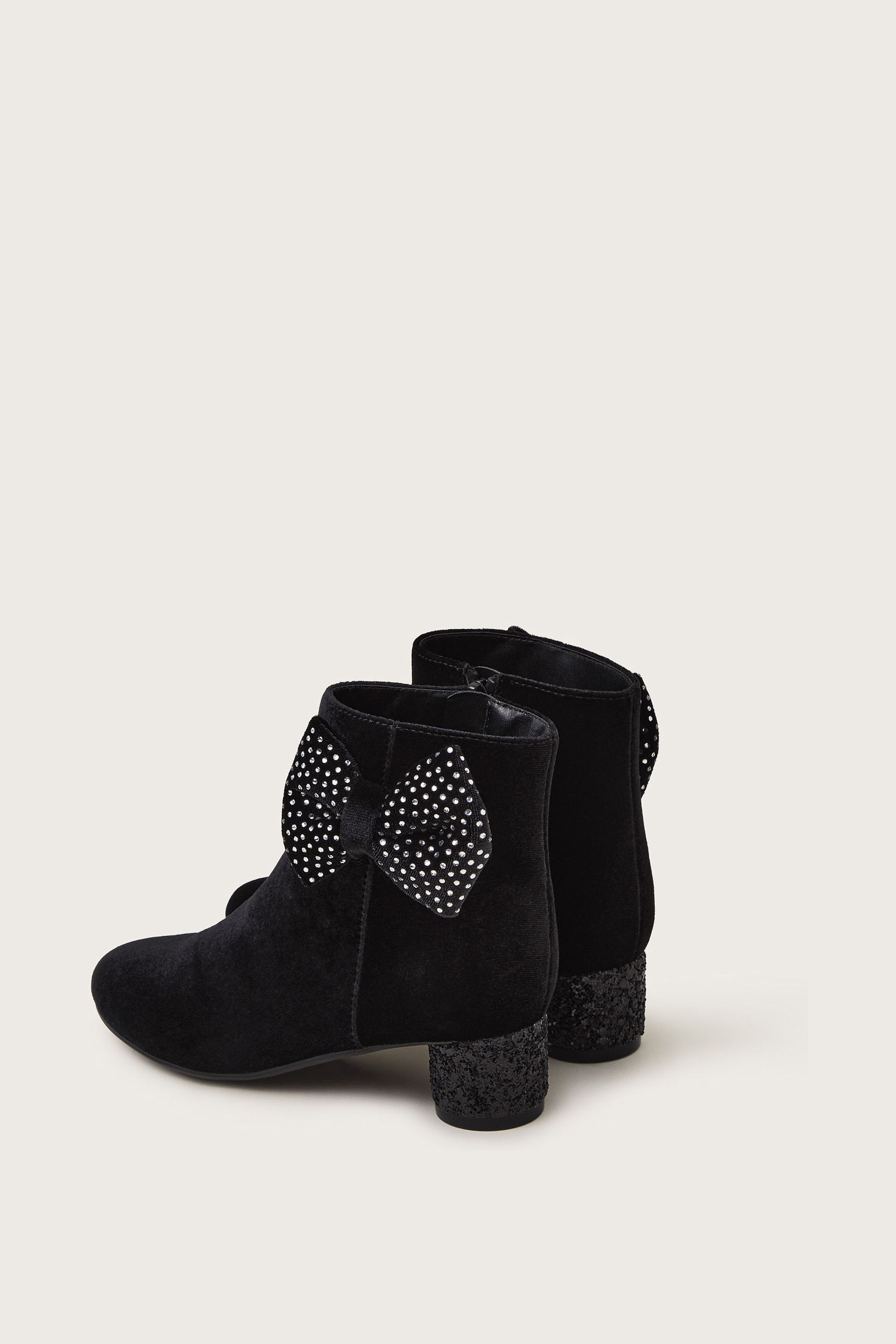 Buy Monsoon Black Velvet Bow Boots from the Next UK online shop