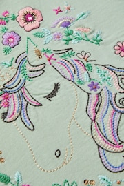 Monsoon Green 100% Cotton Unicorn Sweater Dress - Image 3 of 3