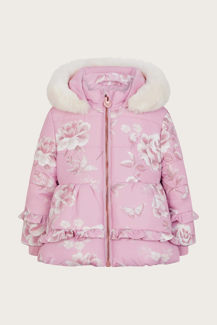 Monsoon Pink Baby Marcella Roses Coat - Image 1 of 3