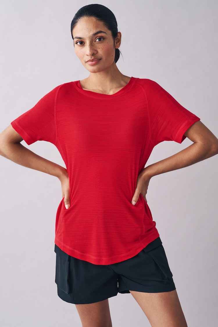 Red Crew Neck Lightweight Short Sleeve T-Shirt - Image 1 of 7