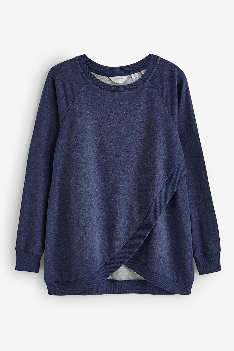 Seraphine Blue Front Wrap Sweatshirt - Image 8 of 8