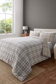 Catherine Lansfield Natural Kelso Check Easy Care Duvet Cover and Pillowcase Set - Image 3 of 5