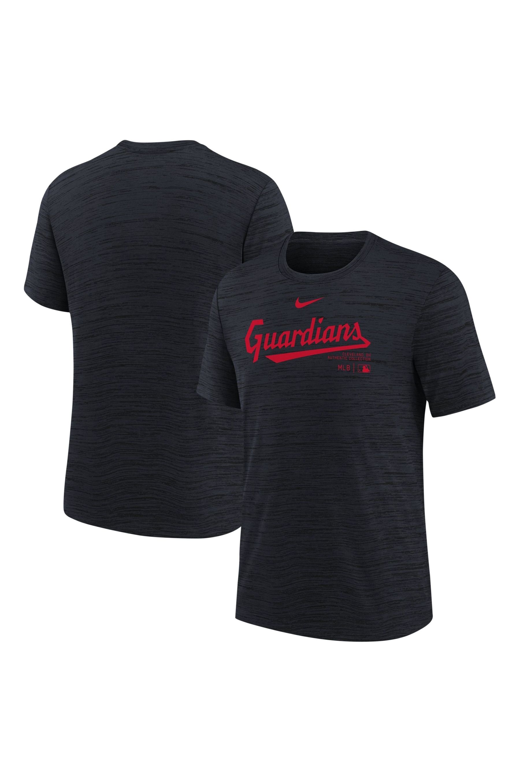 Buy Fanatics Youth MLB Cleveland Guardians Practice Velocity Black T Shirt from the Next UK online shop