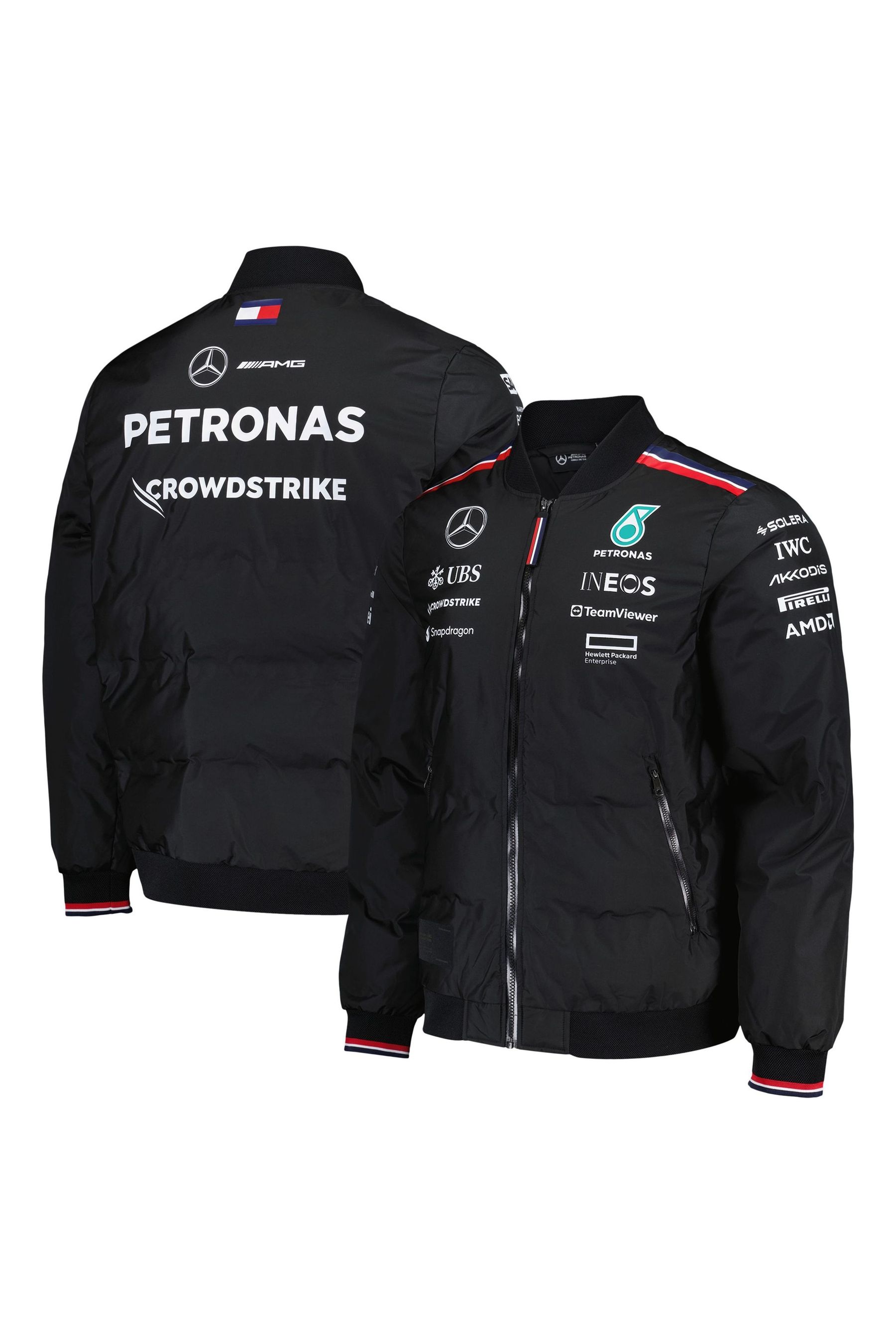 Buy Fanatics F1 Mercedes AMG Petronas 2024 Team Insulator Bomber Black Jacket from the Next UK online shop