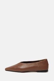 Jigsaw Brown Flat Pointed Linnie Ballerina Shoes - Image 1 of 5