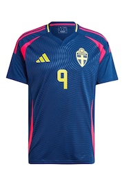 adidas Blue Sweden Away Shirt 2024 with Isak 9 printing - Image 3 of 3