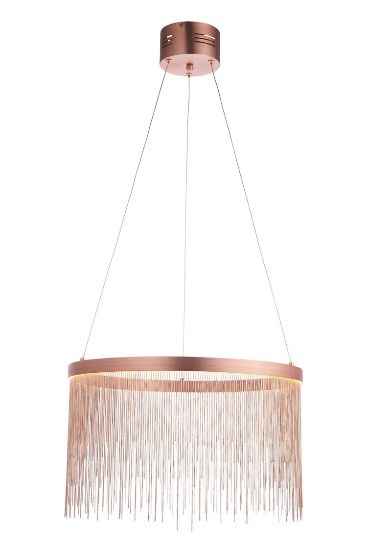 Gallery Home Brushed Copper Bayard Pendant Ceiling Light - Image 7 of 7