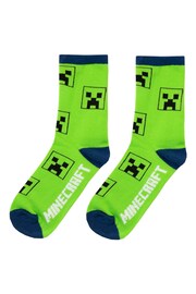 Character Green Minecraft Socks 3 Pack - Image 4 of 4