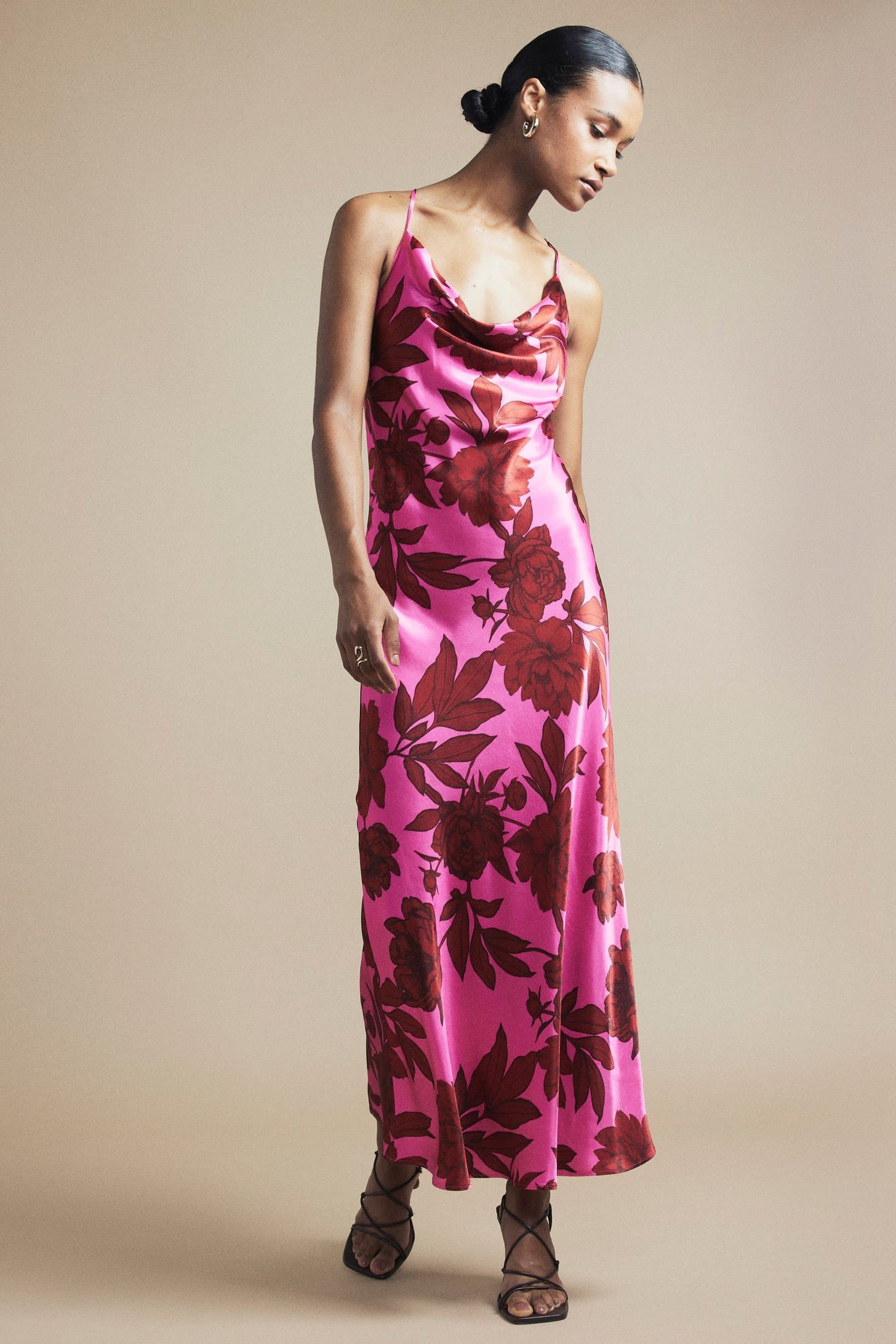 River island pink slip dress hot sale