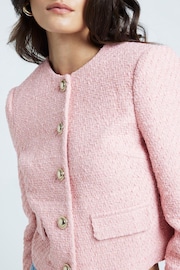 River Island Pink Boucle Trophy Jacket - Image 3 of 5