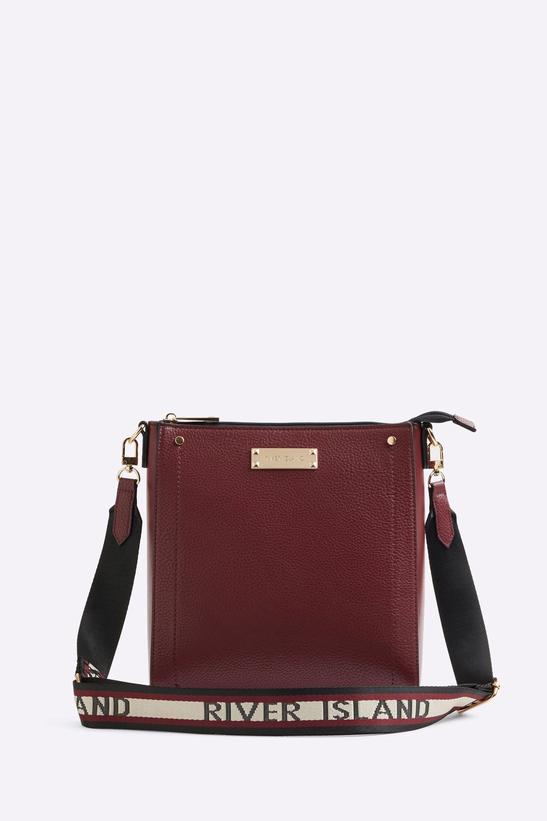 Buy River Island Burgundy Clean Structure Messenger Bag from Next Austria