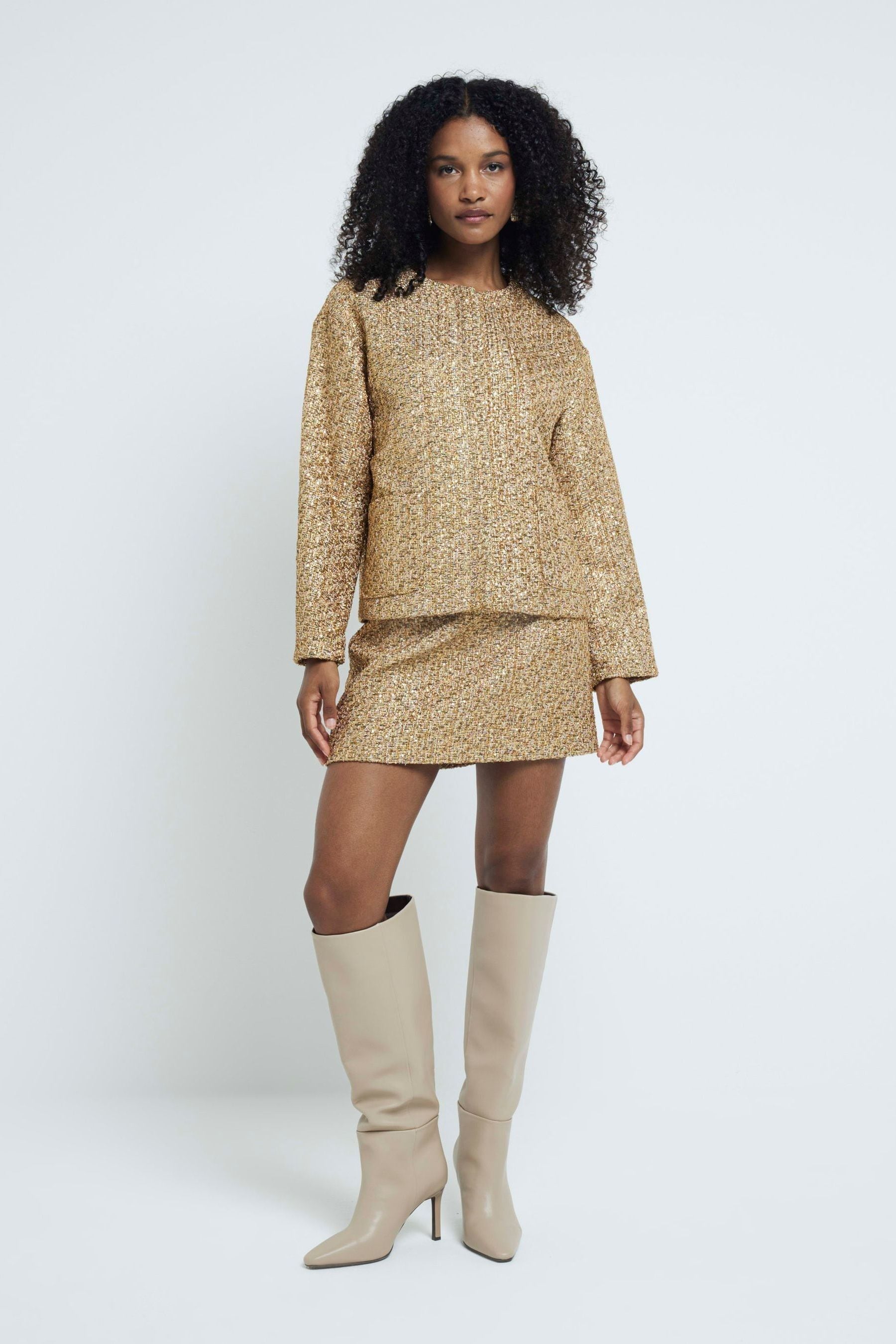 Buy River Island Gold Tailored Jacket from Next Canada