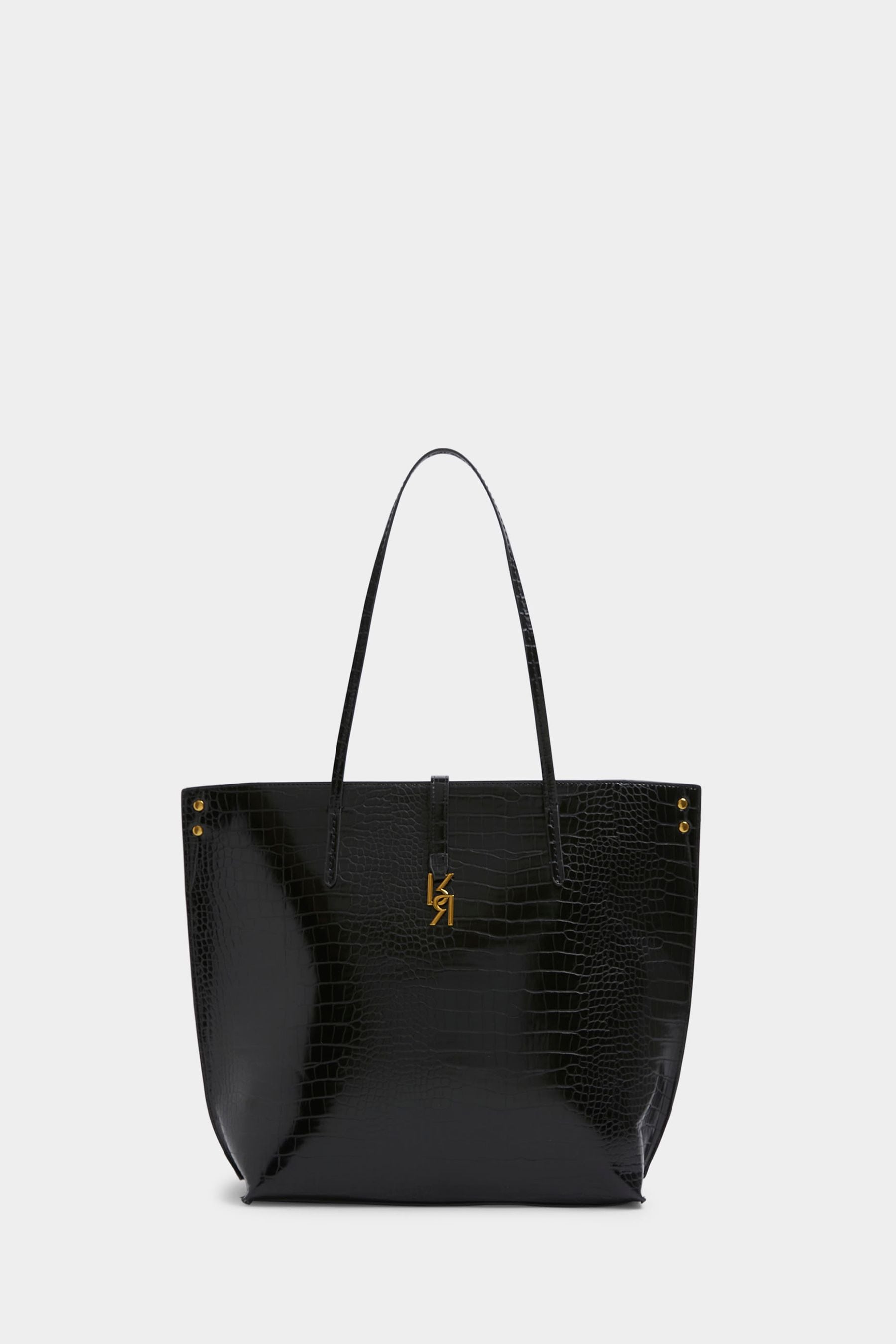 River island black croc embossed bag new arrivals