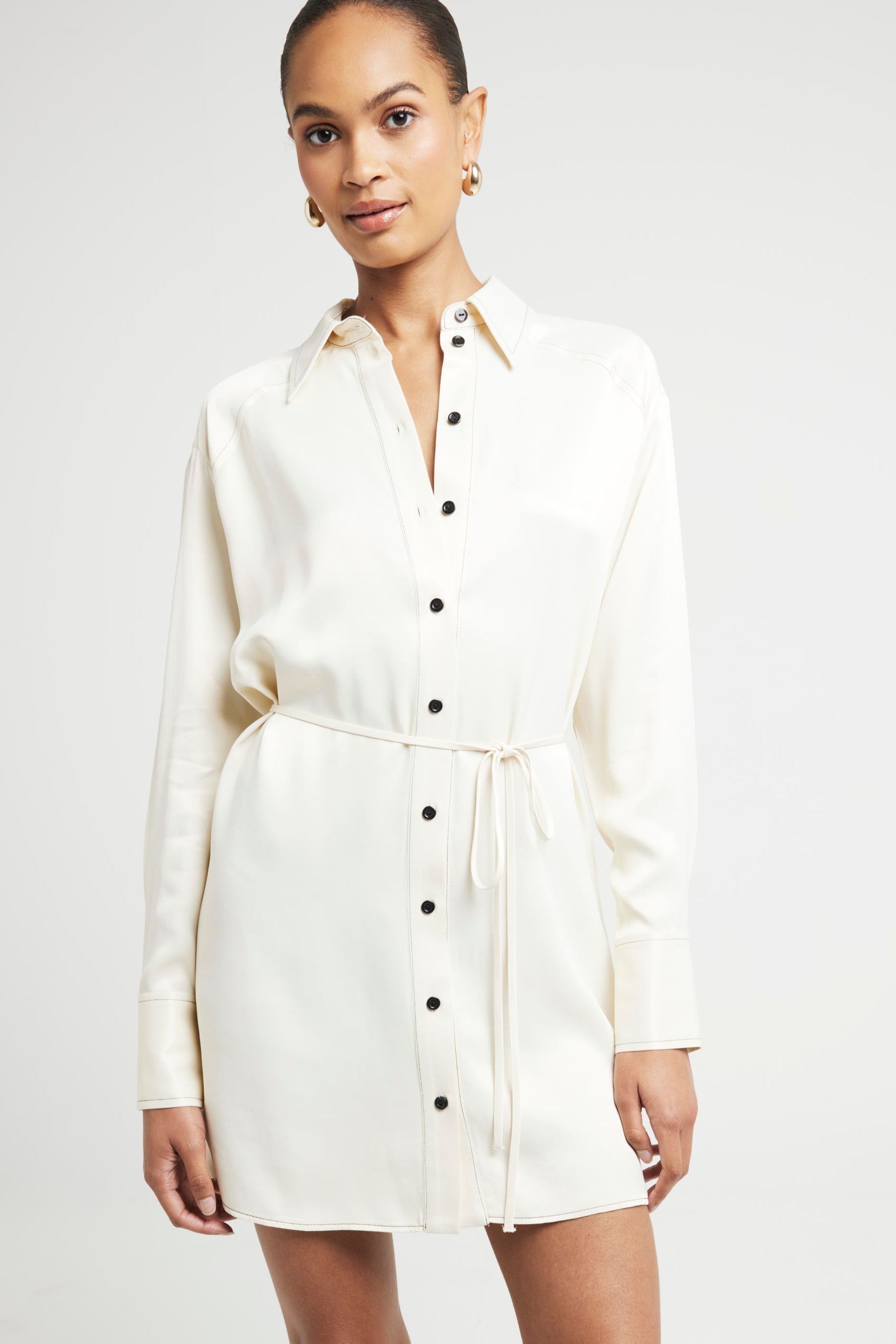 River island white shirt dress top