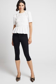 River Island White Textured Shirred Top - Image 2 of 4