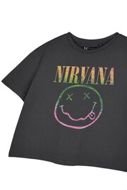 Vanilla Underground Grey Womens Nirvana Licensed Crop T-Shirt - Image 5 of 6