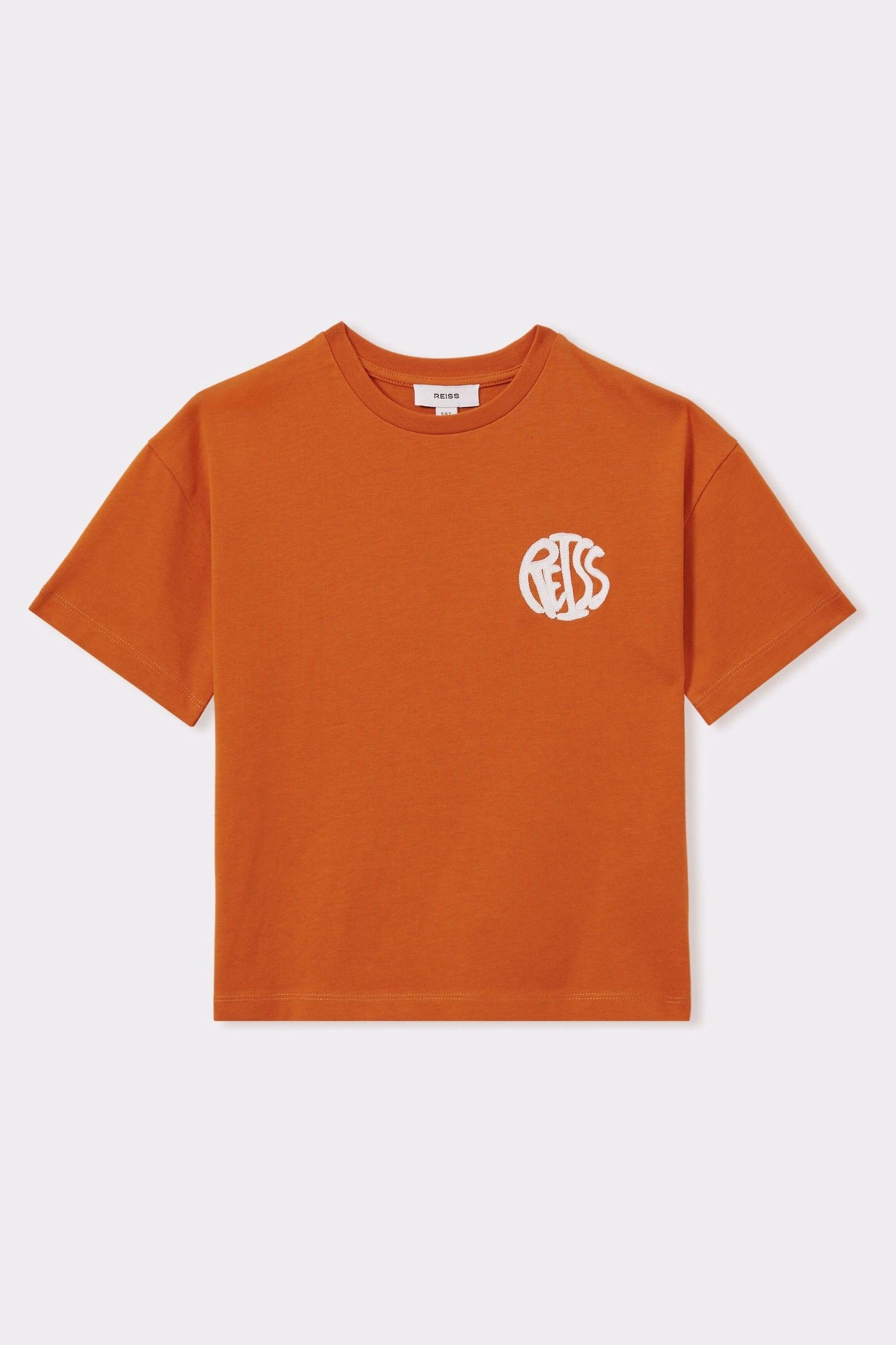 Buy Reiss Burnt Orange Off White Alva 13 14 yrs Oversized Cotton Embroidered T Shirt from Next Luxembourg