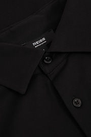 Reiss Black King Mercerised Cotton Jersey Shirt - Image 5 of 5