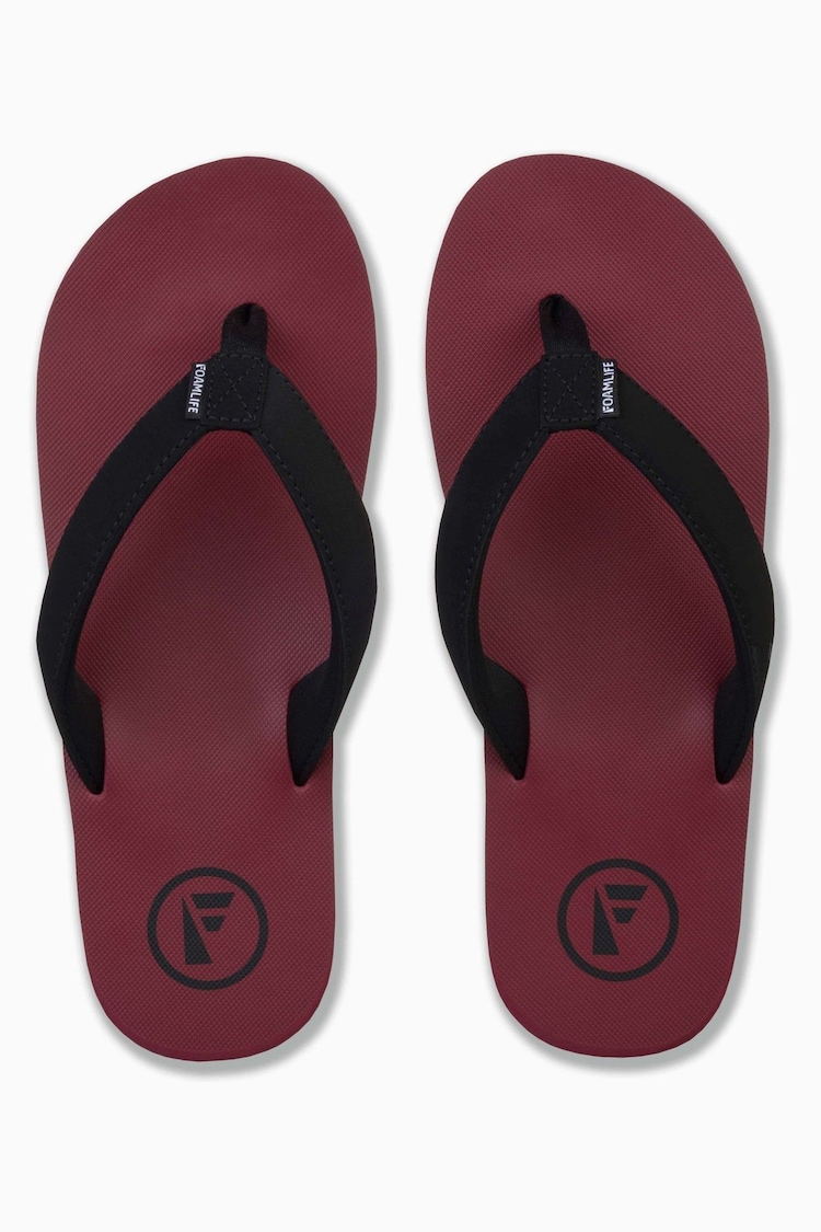 Foamlife Red Mens Traa Flip Flops - Image 2 of 5