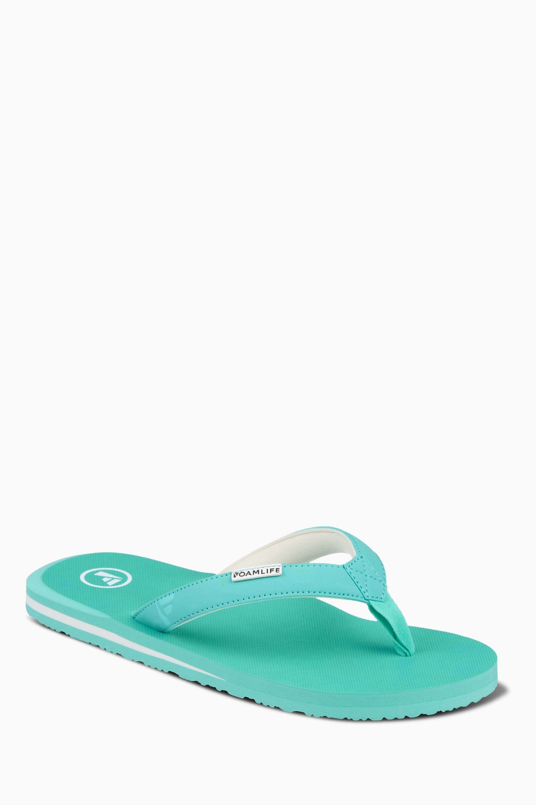 Green flip flops sales