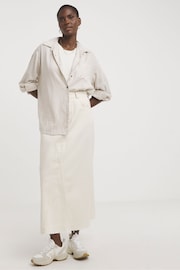 JD Williams White 100% Cotton A Line Maxi Skirt - Image 1 of 4