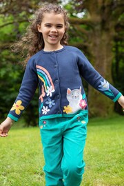 Frugi Girls Blue Reva Knitted Cardigan - Image 1 of 6