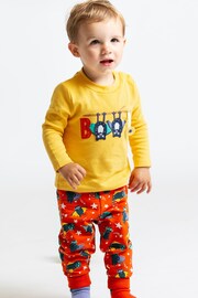 Frugi Orange All-Over Print Orange Bat Joggers - Image 4 of 4