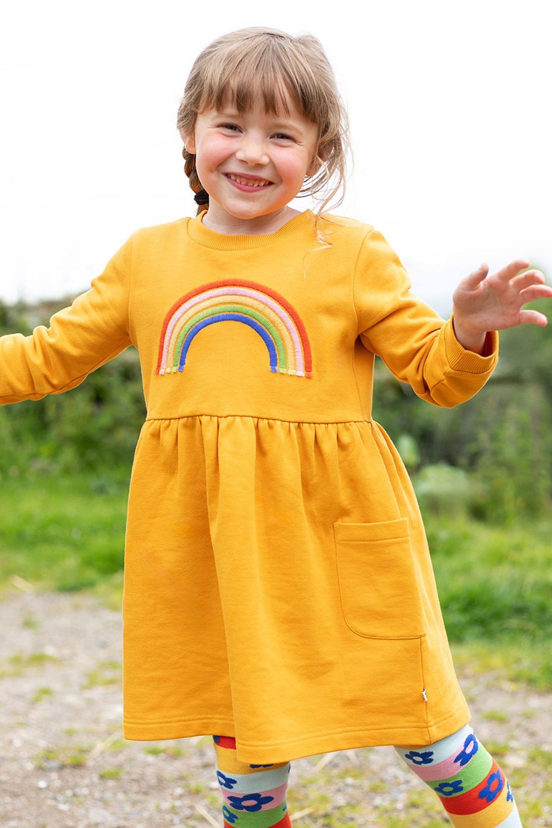 Rainbow dress for girl online top
