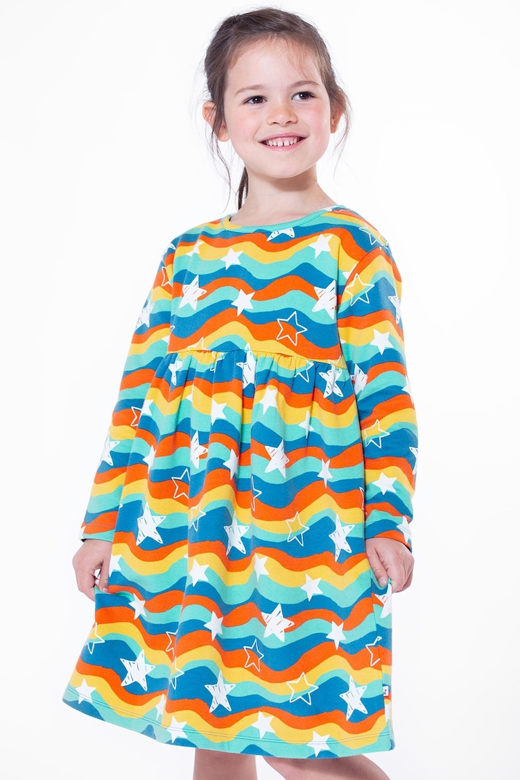 Frugi Blue Wavy Striped Start Dress - Image 1 of 5