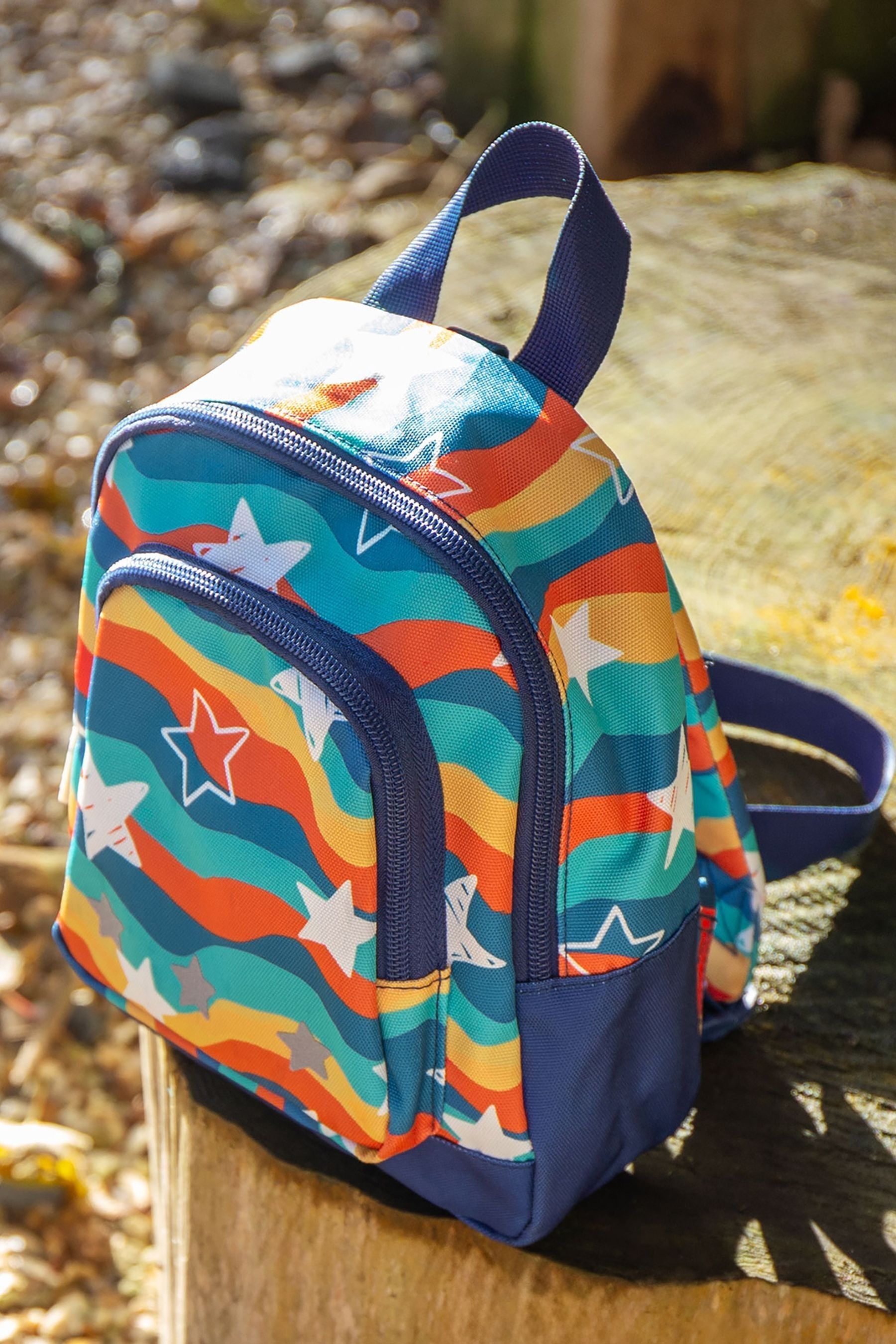 Frugi Blue Wavy Stars Little Adventurers Backpack