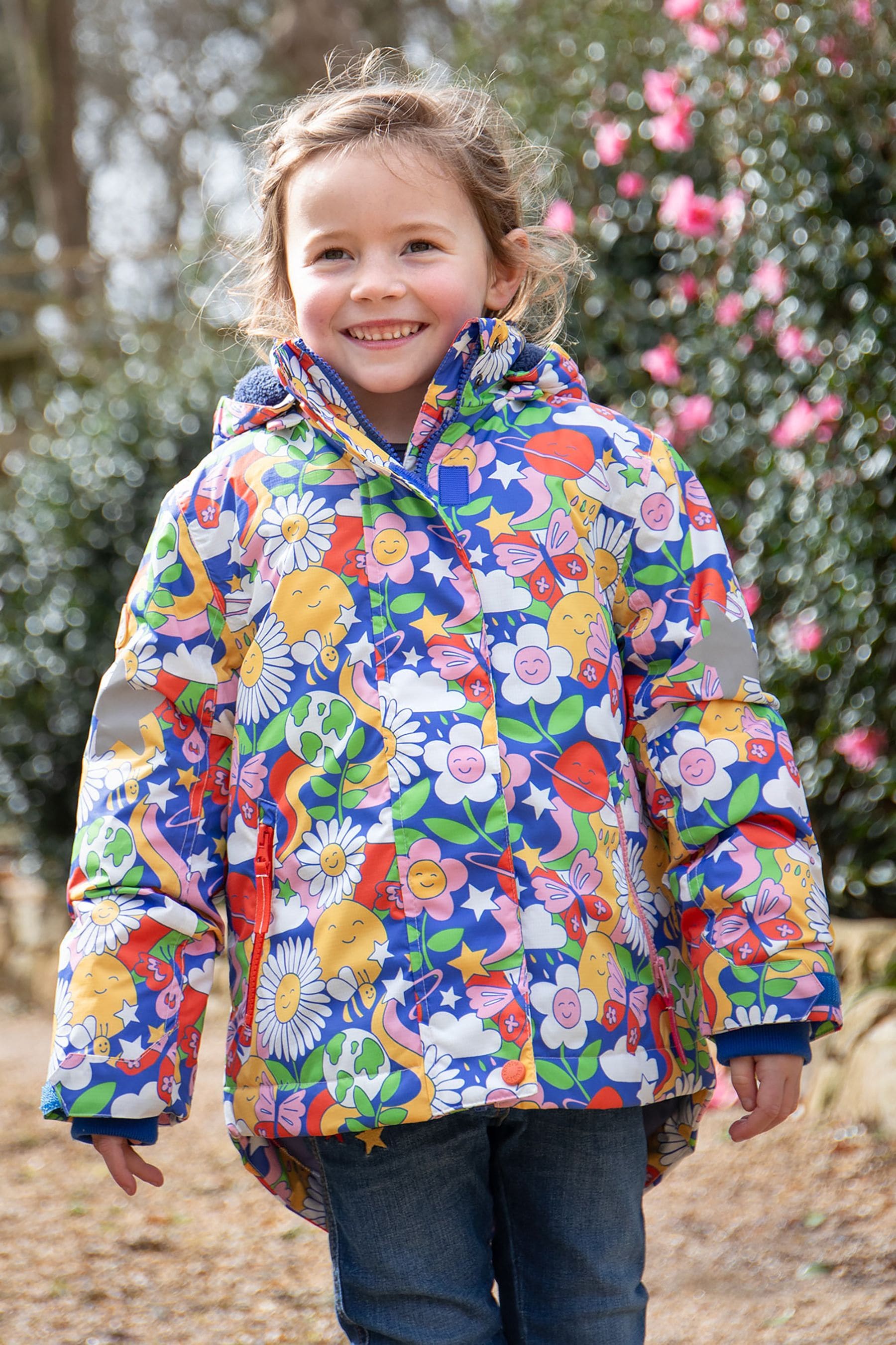 Buy Frugi Blue Waterproof Flower Print Snow And Ski Coat from Next Luxembourg
