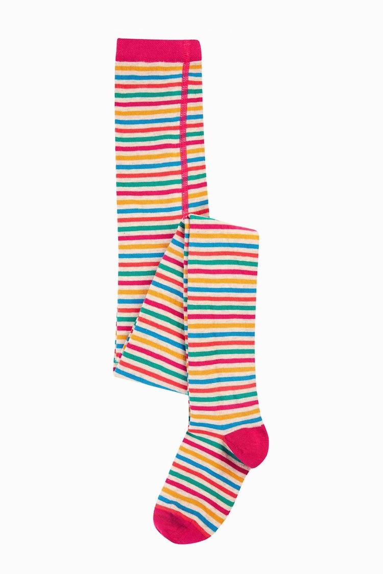 Frugi Pink Multi Stripe Norah Tights - Image 1 of 3