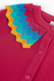 Frugi Red Girl's Collared Cardigan - Image 5 of 6